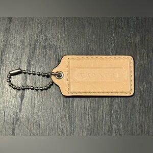 Light Brown Tan Leather Coach Purse Hang Tag